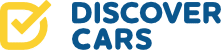 Das Logo unseres Partners für Autovermietungen und Mietwagen Discover Cars in blau und gelb.